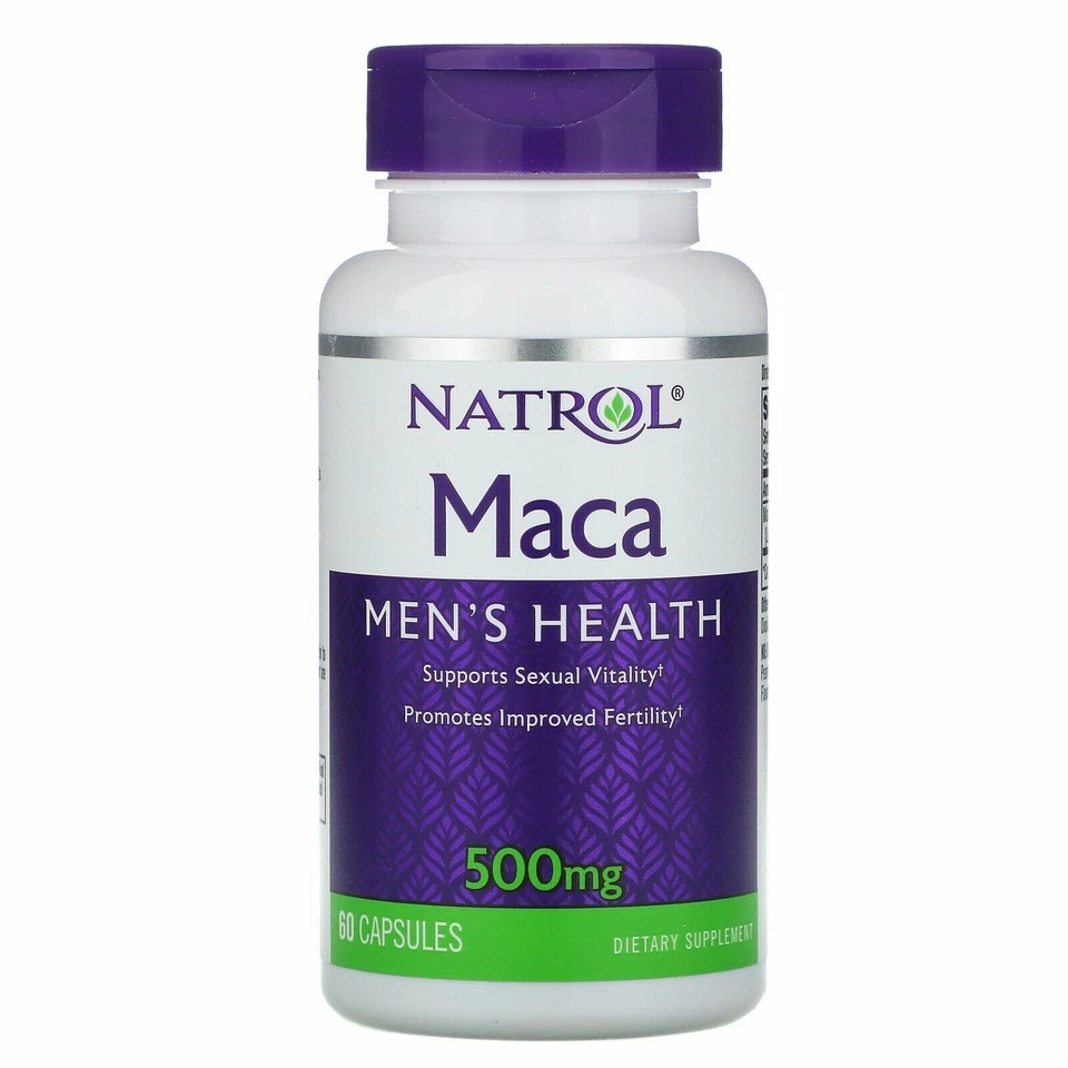 Natrol Maca Salud Hombre | Vitalidad Sexual Mejora Fertilidad 500mg 60 Cápsulas Foto 1 de 4