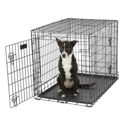 Sale! 2 Connectable Crates -Each 36" x 23 x 24” Double Door Folding Metal - Image 1 of 3