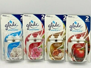  GLADE SENSE & SPRAY REFILLS AIR FRESHENER  CHOOSE SCENT 18ML ltd  edition twin  - Picture 1 of 2