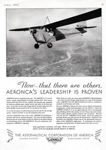 Anuncio de avión Aeronca C-2/C-3 1931 6/9/2025e - Imagen 1 de 1