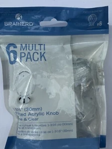 Brainerd Faceted Sleek, Modern Acrylic Knob 1 3/16"(30mm) Chrome & Clear 6pk - Picture 1 of 7