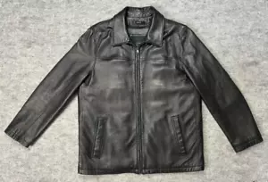 Wilsons Lederjacke Herren extra groß schwarz dünn Futter mittelschwer weich - Bild 1 von 19