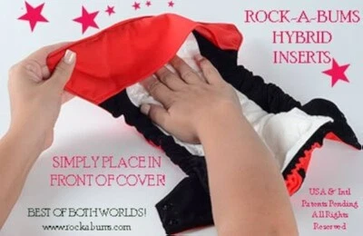 New 5-in-1 Cloth diaper onesize Rockabums w/Bamboo charcoal absorbent insert - Image 1 of 4