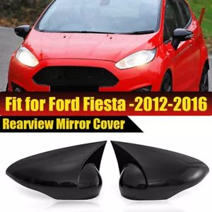 Cubierta del espejo retrovisor negro brillante estilo M para complemento Ford Fiesta MK7 2009-2018 - Imagen 1 de 9