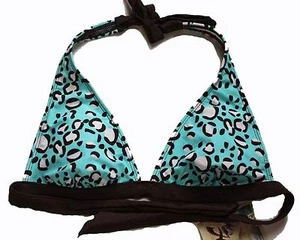 Hobie NEW Blue Women's Juniors Size XS 0 2 Swimsuit Bikini Halter Top $34 2570 - Picture 1 of 1