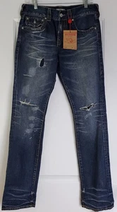 Pantalones de mezclilla True Religion para hombre Ricky relajados rectos SN desgastados - talla 30 - nuevos con etiquetas - Imagen 1 de 18