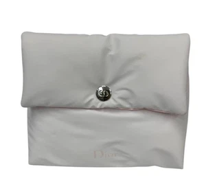 Christian Dior Women's White Puffy Snap Magnetic Closure Make Up/Cosmetic Pouch - Picture 1 of 5