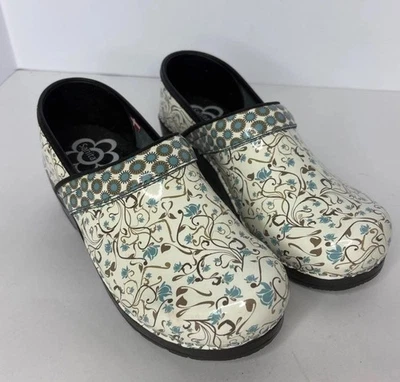 Zuecos sin cordones Sanita de charol floral para mujer talla 7,5 EUR 38 Foto 1 de 4