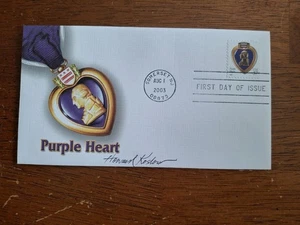 #3784A 37c Purple Heart -Fleetwood FDC SIGNED By Designer Howard Koslow - Picture 1 of 1