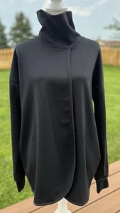Nike Damen Schwarz Umstands Wende Pullover Sweatshirt Oberteil Taschen LARGE - Bild 1 von 8