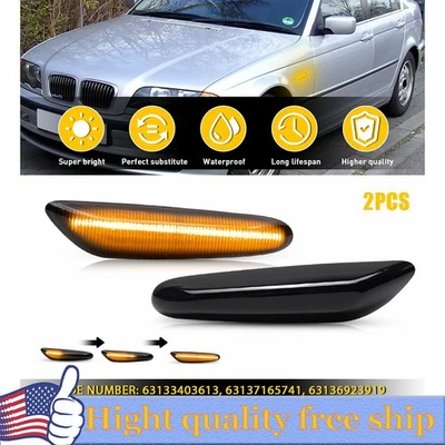 Luz de señalización lateral LED señal de giro secuencial ámbar ahumado para BMW 325i 328i 335i Foto 1 de 4