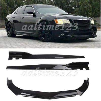 For Chrysler 300C SRT Front Bumper Lip Spoiler Splitter + 47" Side Skirt Gloss Foto 1 de 4