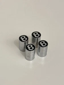 Bentley Style Tyre Valve Dust Caps Set of 4 Chrome Black B Logo - Picture 1 of 3