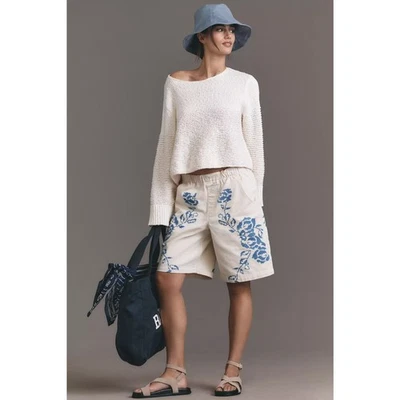 nwt ANTHROPOLOGIE PILCRO 尺寸 XL 刺绣百慕大短裤 — 第 1/4 张图片