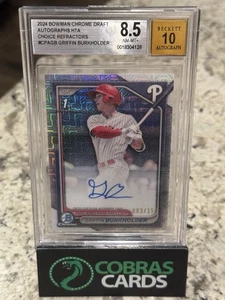 2024 BOWMAN DRAFT GRIFFIN BURKHOLDER PRIMERA ELECCIÓN HTA automático/150 Beckett 8,5 - Imagen 1 de 2