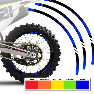Azul 21 pulgadas. Calcomanía adhesiva de llanta de 18" para moto de cross D01 para Kawasaki KLX300R 20 21 22 23 Foto 1 de 4