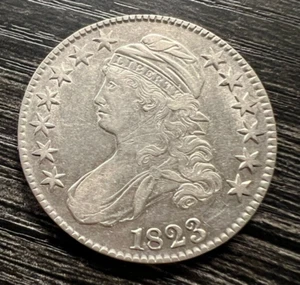 1823 gedeckelte Büste Half Dollar normal 3 - vz Details - einige Kratzer & Reinigung - Bild 1 von 2