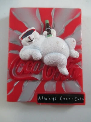 Coca-Cola Magnet 3D Plastic Polar Bear with Sunglasses Always Coca-Cola - Image 1 of 3