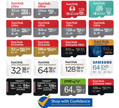 SanDisk Micro SD Card Ultra/Extreme /PRO/High Endurance/Nintendo Memory Cards - Image 1 of 4