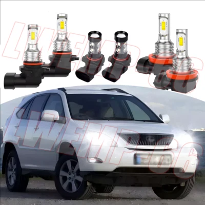 For Lexus RX330 2004 2005 2006 6x 6000K LED Headlight Fog Light Bulbs Combo Kits - Image 1 of 4