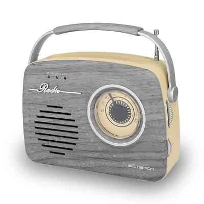 Emerson Radio Retrò Portatile con Batteria Ricaricabile Integrata BT Ingresso USB/AUX - Immagine 1 di 4