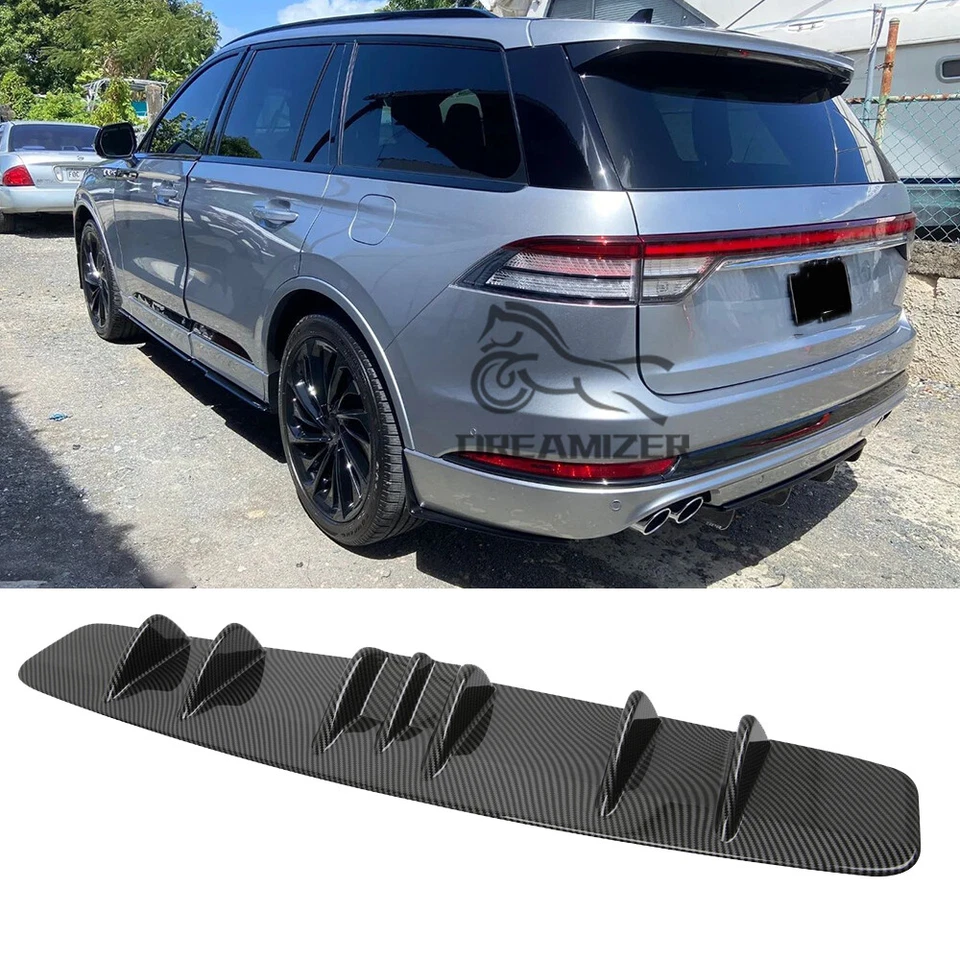 For Lincoln LS Aviator Carbon Rear Diffuser 7 Fins Bumper Lip Splitter Spoiler - Image 1 of 4