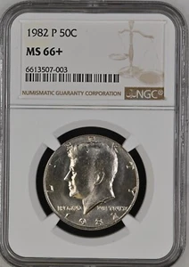 1982-P 50C Kennedy Half Dollar NGC MS66+ 6613507-003 - Picture 1 of 2
