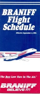 1985 Braniff Airways system timetable - airline - Picture 1 of 1