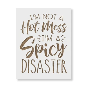 I Am Not A Hot Mess Stencil - Reusable Mylar Stencils for Painting - Picture 1 of 5