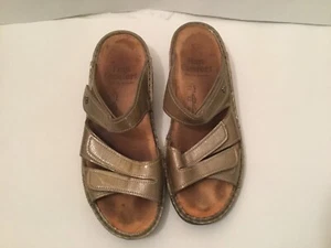 FINN COMFORT Womens Beige Patent Leather Strappy Sandals SIZE UK 4.5 US 7 - Picture 1 of 6