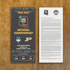 Biglietto fisico personalizzabile 2024 Final Four Championship stub replica qualsiasi posto - Foto 1 di 3