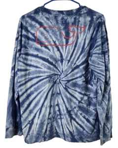 Vineyard Vines Boys XL (18) Tie Dye Whale Tee Pocket T-Shirt Long Sleeve Blue - Picture 1 of 6