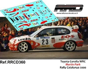 DECAL/CALCA 1/43; Toyota Corolla WRC Martin-Park Rally Catalunya 2000 - Imagen 1 de 2