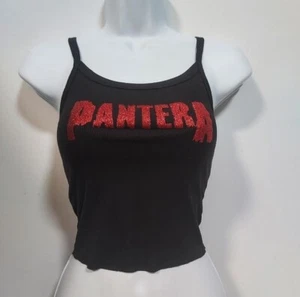 Pantera cropped tank top Pantera crop Top Red Glitter shirt size xs To xxl - Picture 1 of 2