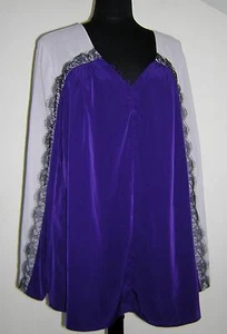 ALFANI WOMAN TOP BLOUSE BEAUTIFUL BUTTON FRONT BEIGE PURPLE PLUS SIZE 20W EUC! - Picture 1 of 5