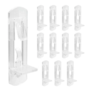 12 Pcs Plastic Locking Shelf Support Pegs, 6mm Clear Cabinet Shelf Pins Self-... - Picture 1 of 1