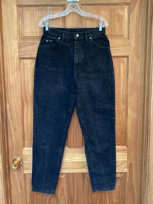 Pantalones de mezclilla negros vintage Lee Riders talla 14 M pierna cónica para mujer hechos en EE. UU. Foto 1 de 4