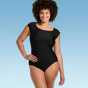Lands' End Women's Cap Sleeve One Piece Swimsuit - Picture 1 of 8