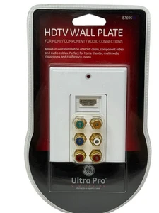 GE Ultra Pro HDTV Wall Plate 87695 HDMI/COMPONENT/AUDIO CONNECTIONS - Picture 1 of 2