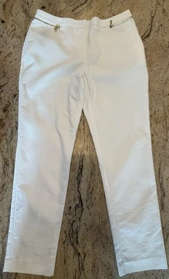 Calvin Klein White Cotton Poly Spandex Stretch Modern Fit Dress Pants Size 4 - Image 1 of 4