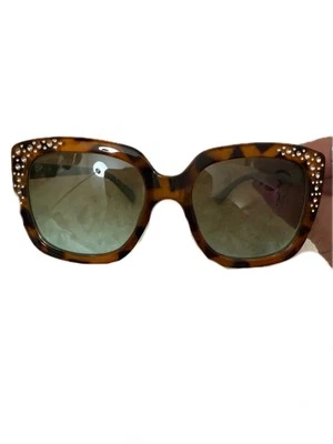 Brown Oversized Square Sunglasses with Metallic Studs - Image 1 of 3