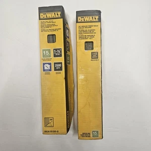 Dewalt 1 1/2" Angled Finish Nails 15 Ga 34 Degree Indoor 38mm 2 Boxes 5000 Qty - Picture 1 of 4