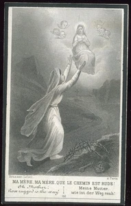 ANTIQUE DEATH HOLY CARD OF PRAYER WITH ST MARY DATED 1917 - Picture 1 of 2