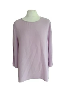 Eileen Fisher Womens Size Small/P Light Lilac 100% Silk Top Blouse. Long sleeve. - Picture 1 of 14