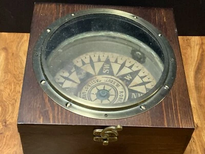 Антикварный английский компас с кораблями Robert Davies Liverpool ПЕРЕУПАКОВАН без подвесов - Изображение 1 из 4
