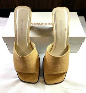 Naturalizer Damen-Pantoletten Misty Größe 8,5 M natürlicher Raffia - Bild 1 von 4
