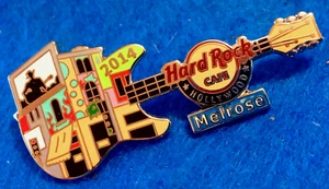 HOLLYWOOD MELROSE BLUE STREET SIGN SERIES 2014 ERROR GUITAR Hard Rock Cafe PIN - Picture 1 of 1