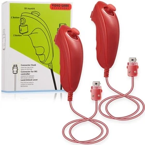 For NIntendo Wii Wii U Remote Console Video Game Nunchuck Controllers Wired - Picture 1 of 25
