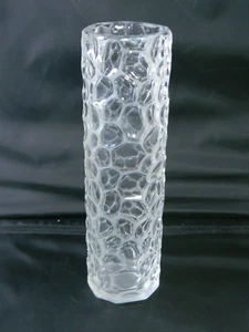 Wilhelm Von Eiff Hammered Net Bubble Clear Frosted Glass Flower Vase Tall 12" - Picture 1 of 5