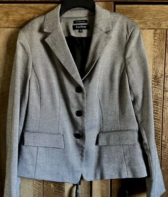 EVAN-PICONE Women’s Size 12 Blazer Jacket Black Tweed 3-Button Pockets Office - Image 1 of 4